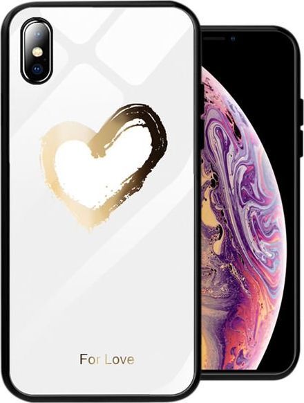 Alogy Glass Armor Case do Apple iPhone X/XS białe serce uniwersalny 1