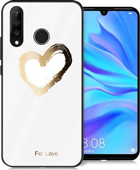 Alogy Glass Armor Case do Huawei P30 Lite białe serce uniwersalny 1
