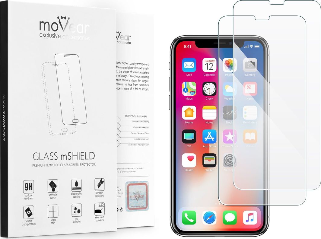moVear MOVEAR Szkło Hartowane 2.5D MAX iPhone X Xs GLASS mSHIELD Standard 1