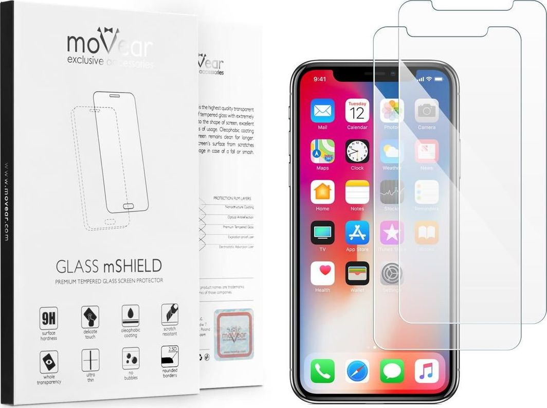 moVear MOVEAR Szkło Hartowane 2.5D MAX iPhone X Xs GLASS mSHIELD Standard 1
