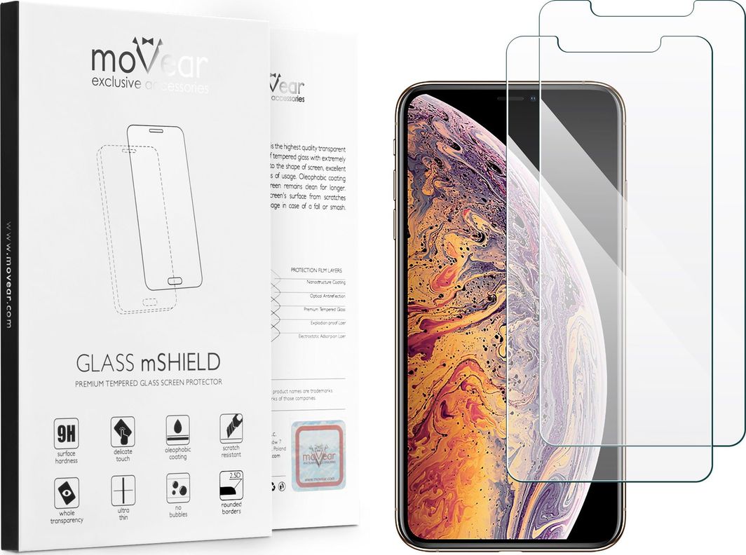 moVear Szkło Hartowane 9H iPhone Xs MAX MOVEAR 2.5D GLASS mSHIELD Standard 1