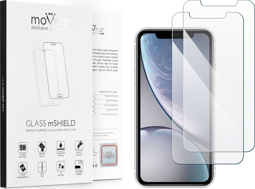 moVear Szkło Hartowane 9H iPhone Xr MOVEAR 2.5D GLASS mSHIELD Standard 1