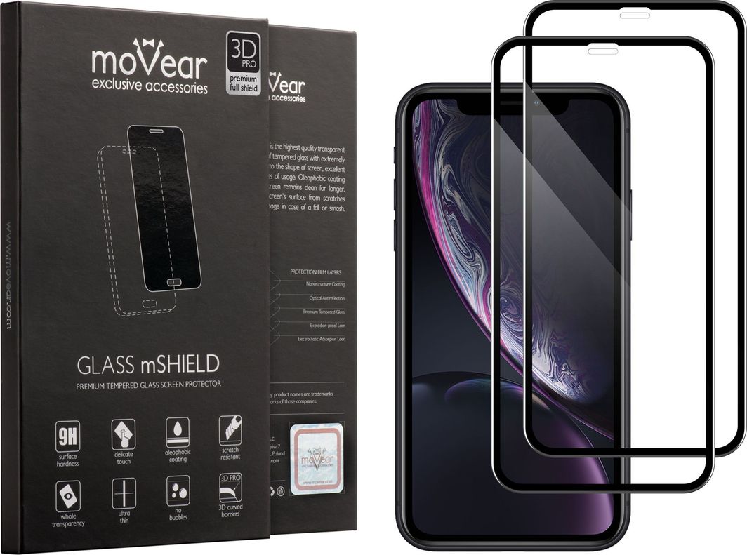 moVear Szkło Hartowane 3D PRO na iPhone Xr Pyłoszczelne Full Glue Cały Ekran MOVEAR Standard 1