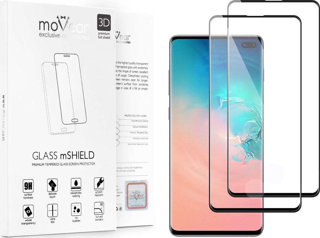 moVear MOVEAR Szkło 3D Samsung Galaxy S9+ Plus Cały Ekran Czarne Hartowane 9h G965F Standard 1