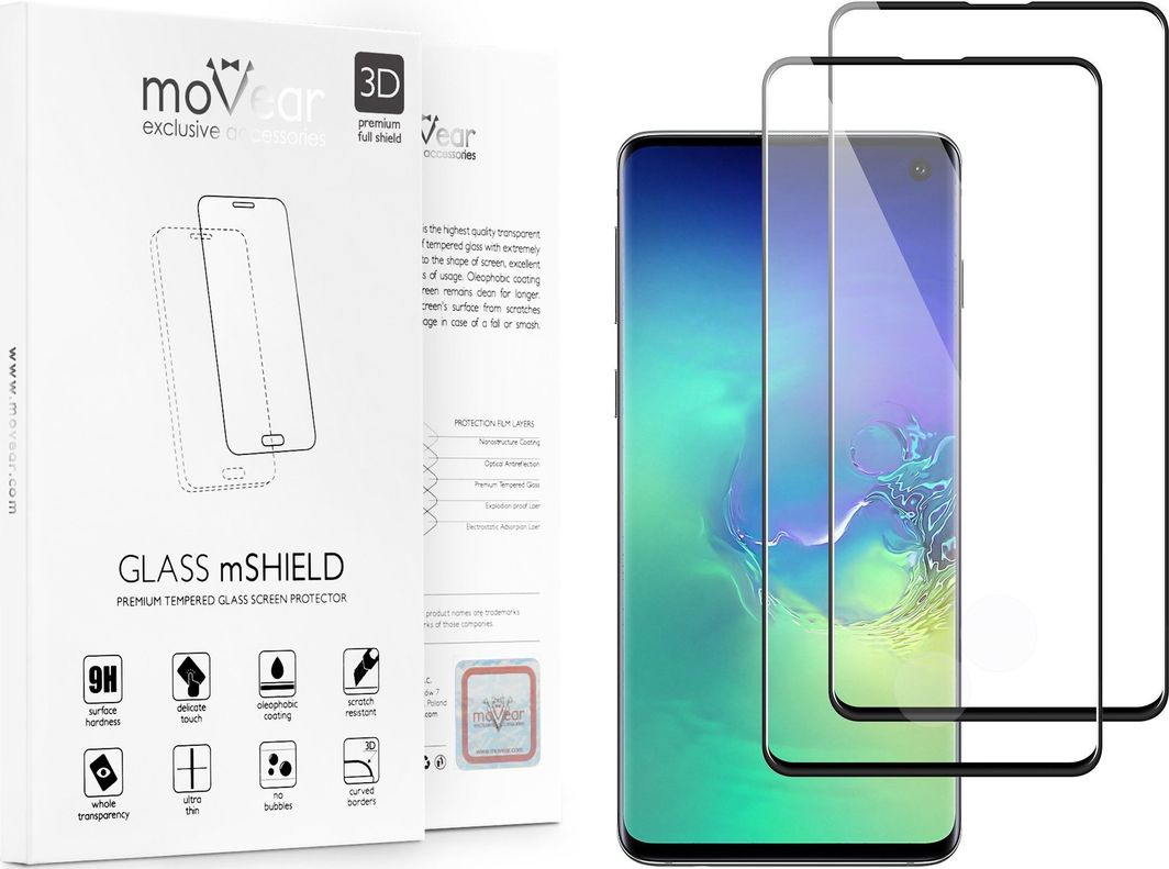 moVear Szkło Hartowane 3D na Cały Ekran Samsung Galaxy S9 - G960F, Czarne | moVear Standard 1