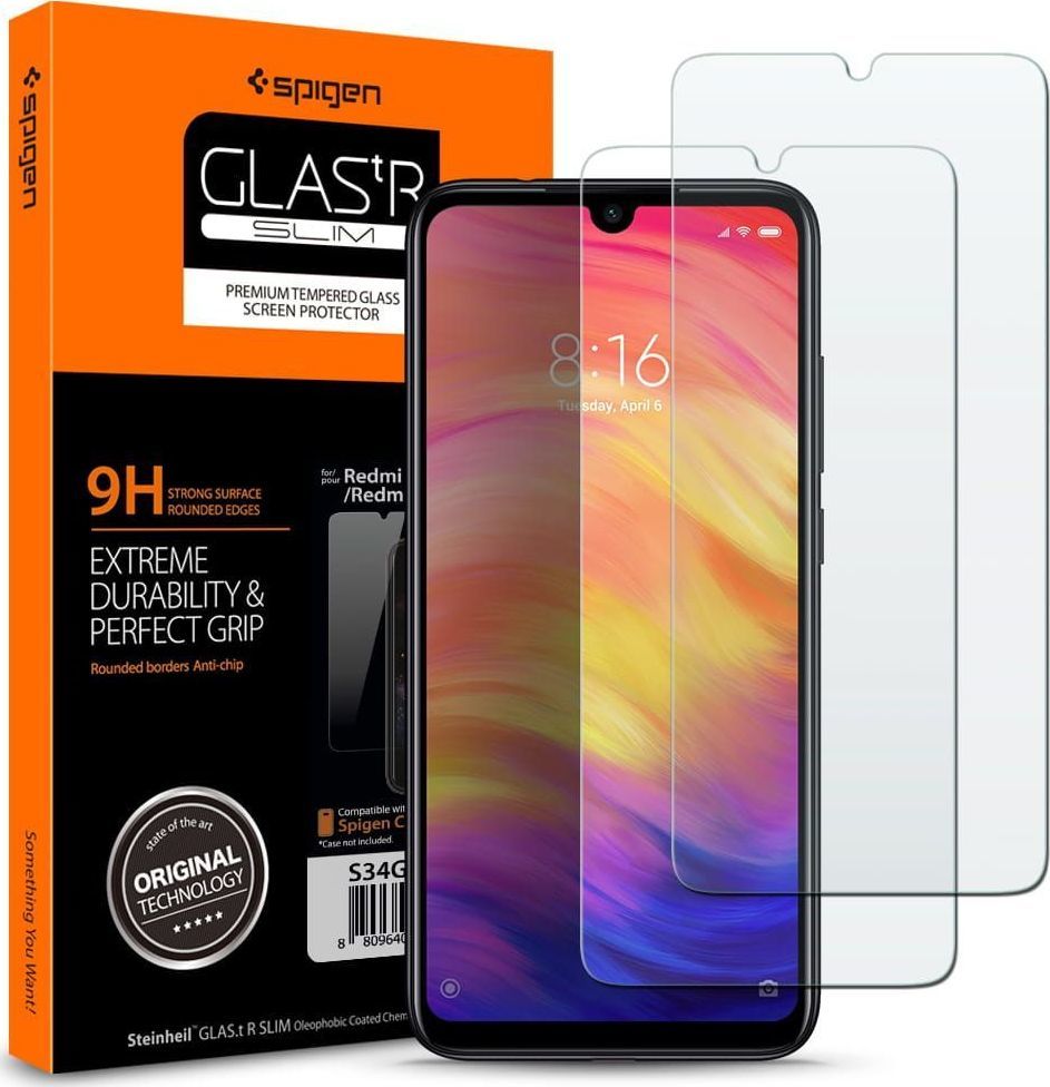 Spigen SZKŁO HARTOWANE GLAS.TR SLIM 2-PACK XIOAMI REDMI NOTE 7 1