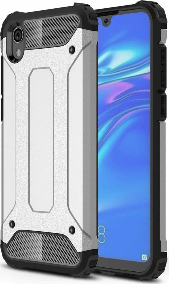 Hurtel Hybrid Armor Pancerne Hybrydowe Etui Pokrowiec Huawei Y5 2019 / Honor 8s Srebrny 1
