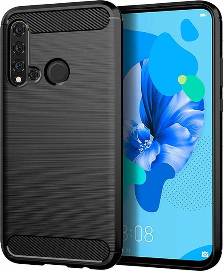 Hurtel Carbon Case Elastyczne Etui Pokrowiec Huawei P20 Lite 2019 / Huawei Nova 5i Czarny 1