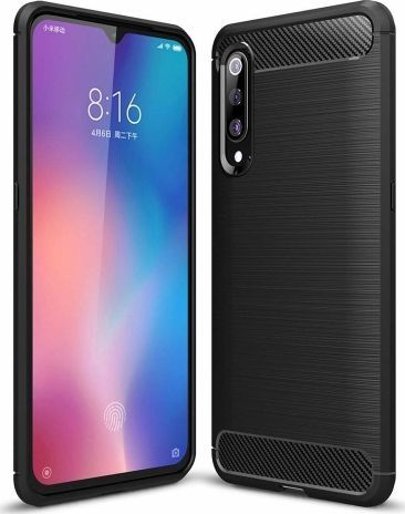 Hurtel Carbon Case Elastyczne Etui Pokrowiec Xiaomi Mi 9 Se Czarny 1