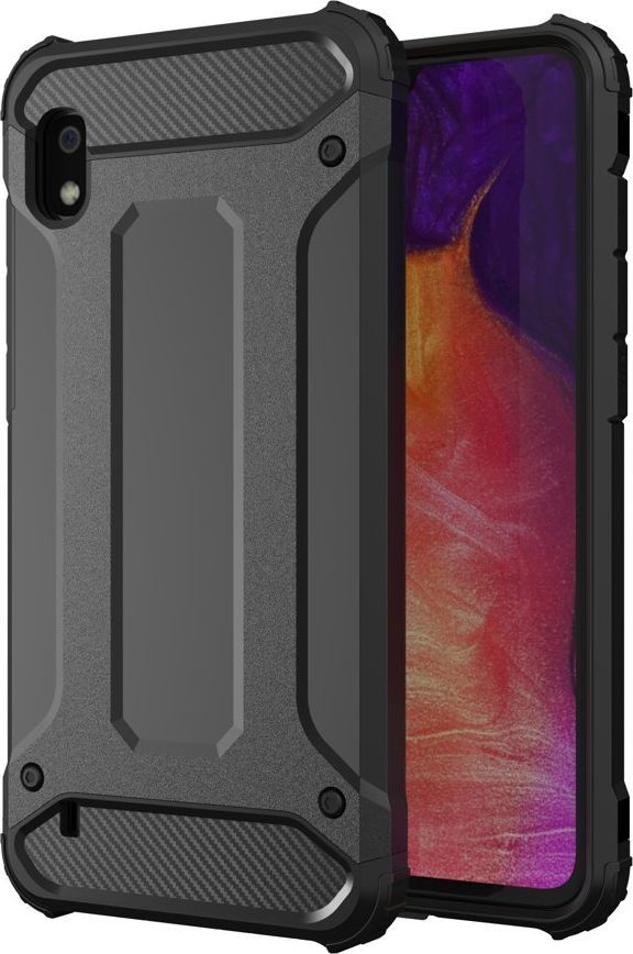 Hurtel Hybrid Armor pancerne hybrydowe etui pokrowiec Samsung Galaxy A10 czarny uniwersalny 1