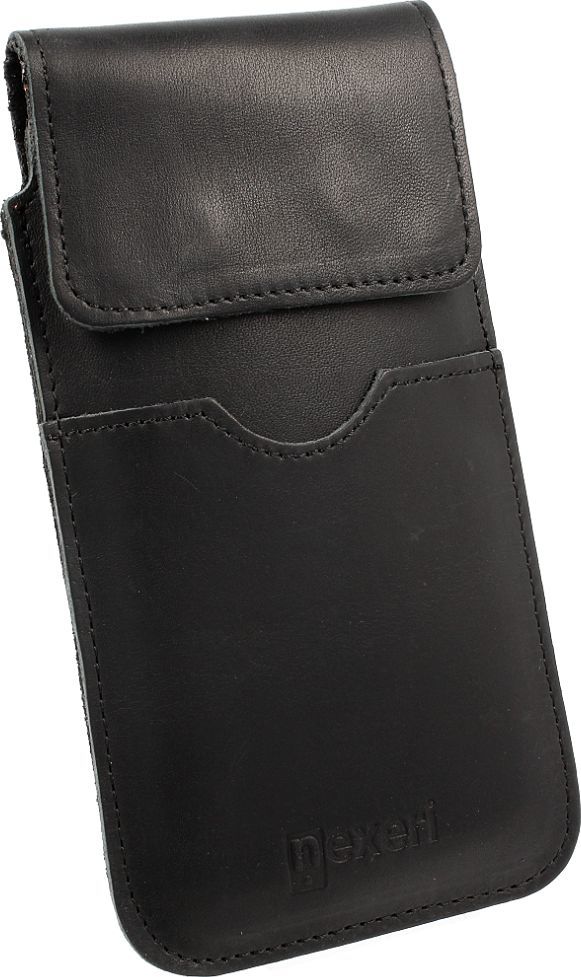 Nexeri Etui Kabura skórzana do paska pionowa otwierana portfel Nexeri Flap Leather SAMSUNG GALAXY A70 / A80 / NOTE 9 czarne uniwersalny 1