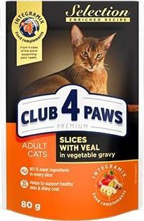 Club 4 Paws CLUB4Ł KOT 80g SASZ. CIELĘCINA 1
