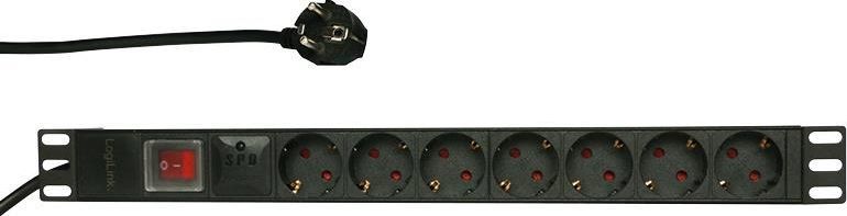LogiLink Listwa zasilająca PDU 19" 1U 7x Schuko CEE 7/3 (PDU9C02) 1