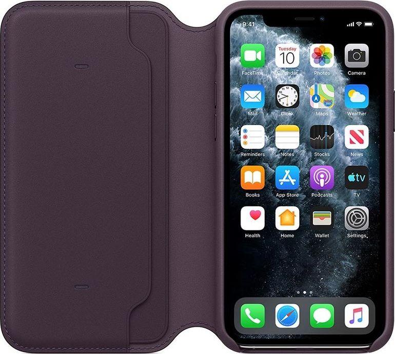 Apple Skórzane etui folio do iPhone 11 Pro - śliwkowe-MX072ZM/A 1