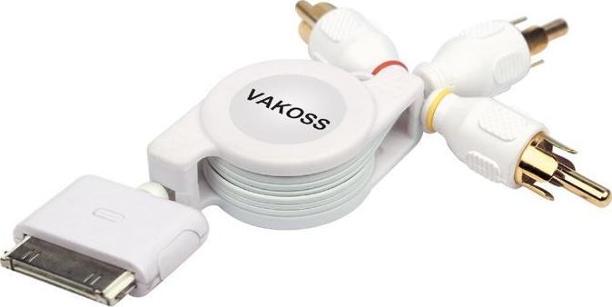 Vakoss Vakoss Kabel iPod AV 3x RCA TC-P4310, biały, blister 1