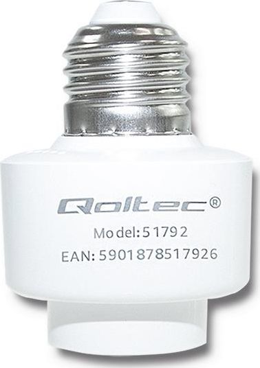 Qoltec Gniazdo żarówki E27 Wi-Fi Smart | Biały 1