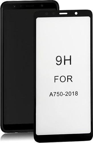 Qoltec Hartowane szkło ochronne PREMIUM do Samsung A7 2018 6D Pełne Czarne 1