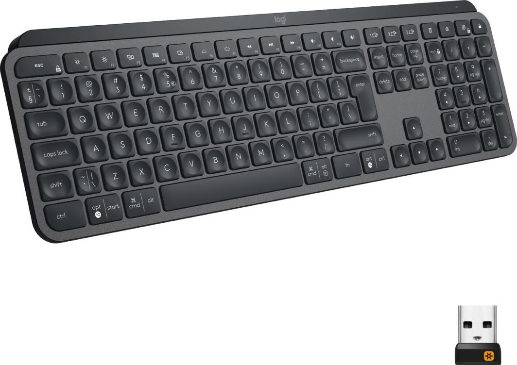 Klawiatura Logitech MX Keys do PC Bezprzewodowa Grafitowa UK (920-009415) 1