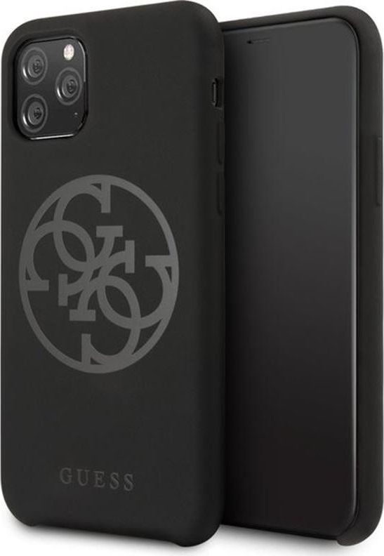 Guess Guess GUHCN61LS4GBK iPhone 11 black/czarny hard case Silicone 4G Tone On Tone 1