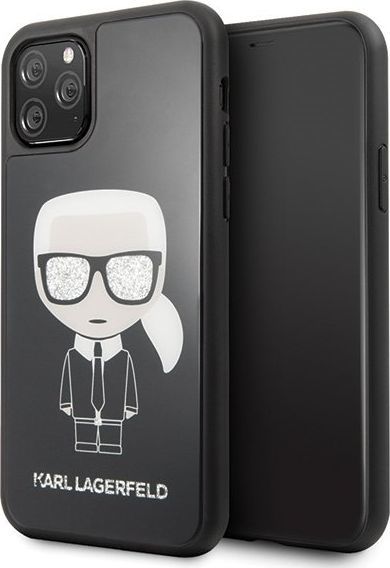 Karl Lagerfeld Karl Lagerfeld KLHCN58DLFKBK iPhone 11 Pro czarny/black hard case Iconic Karl Glitter 1