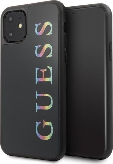 Guess Guess iPhone 11 GUHCN61LGMLBK czarny hard case Glitter Logo 1