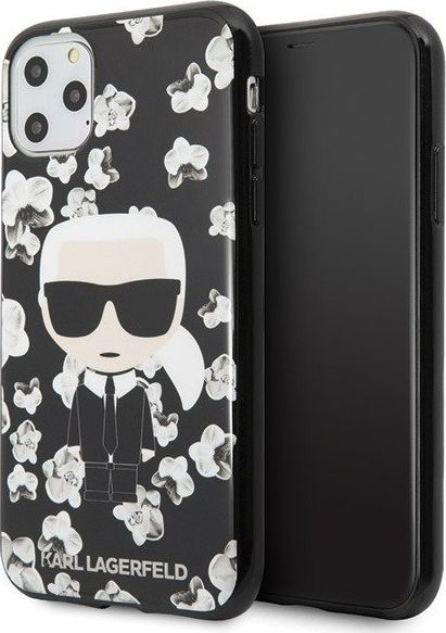 Karl Lagerfeld Karl Lagerfeld iPhone 11 KLHCN61FLFBBK czarny hard case Flower Iconic Karl 1