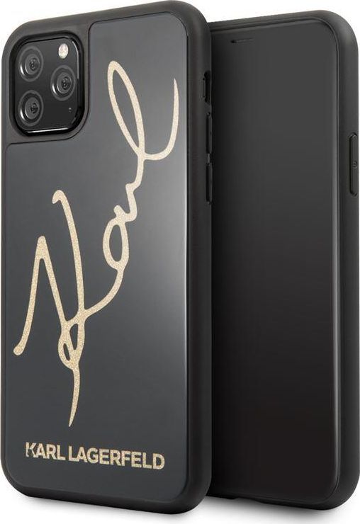 Karl Lagerfeld Karl Lagerfeld iPhone 11 Pro KLHCN58DLKSBK czarny hard case Signature Glitter 1
