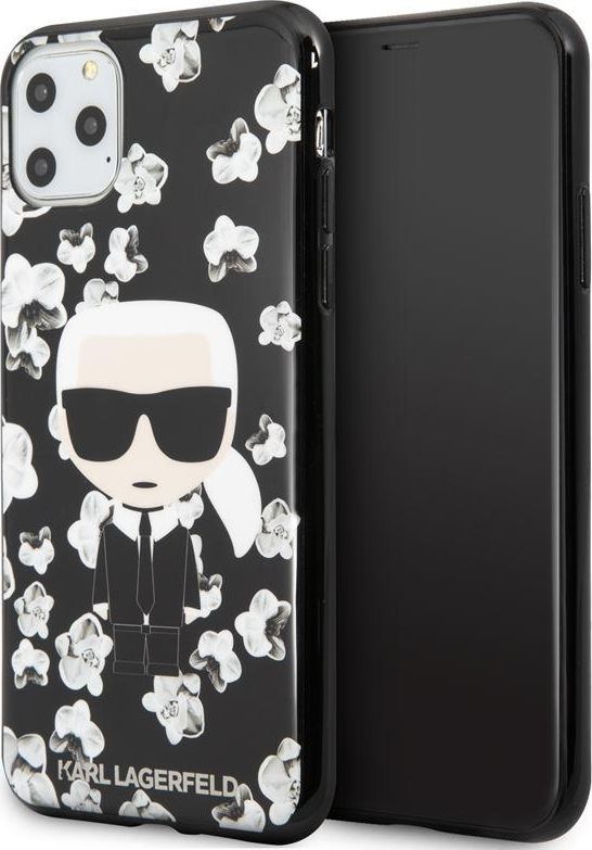Karl Lagerfeld Karl Lagerfeld iPhone 11 Pro Max KLHCN65FLFBBK czarny hard case Flower Iconic Karl 1