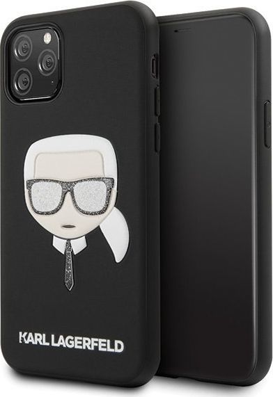 Karl Lagerfeld Karl Lagerfeld iPhone 11 Pro Max KLHCN65GLBK czarny hard case Iconic Embossed & Glitter 1