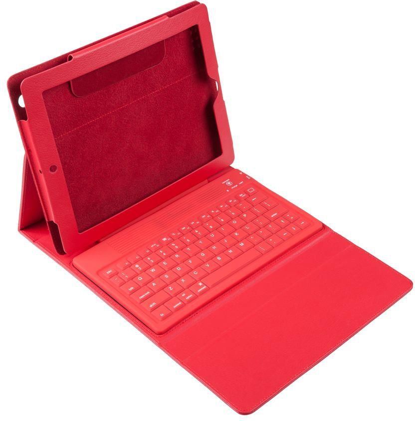 Quer Universalny pokrowiec do tabletów 9.7cala z klawiaturą bluetooth Czerwony (KOM0477) 1