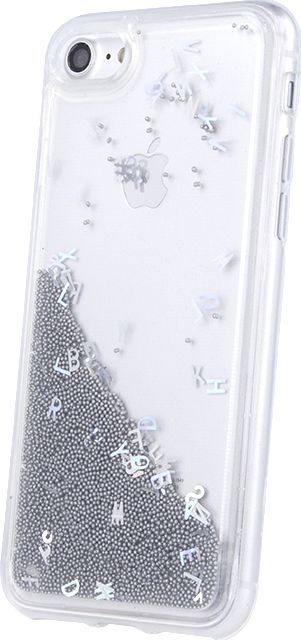 TelForceOne Nakładka Liquid Letters TPU do iPhone XS Max srebna 1