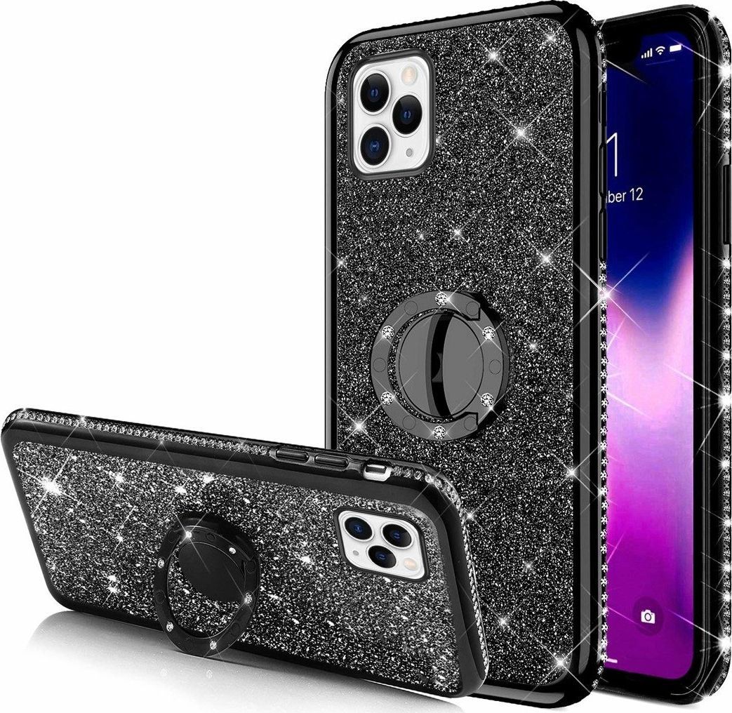 Etui Diamond Ring Brokat IPHONE 11 czarne uniwersalny 1