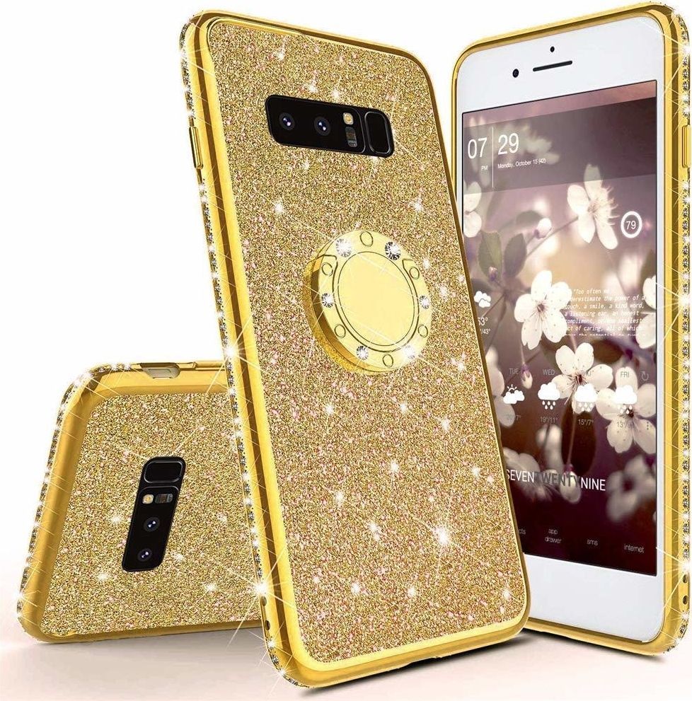 Etui Diamond Ring Brokat SAMSUNG GALAXY NOTE 10 złote uniwersalny 1