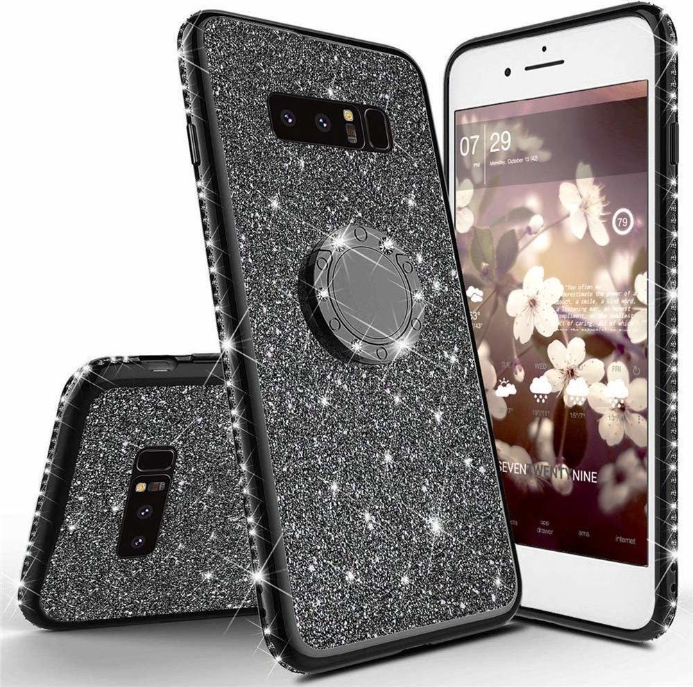 Etui Diamond Ring Brokat SAMSUNG GALAXY NOTE 10 czarne uniwersalny 1