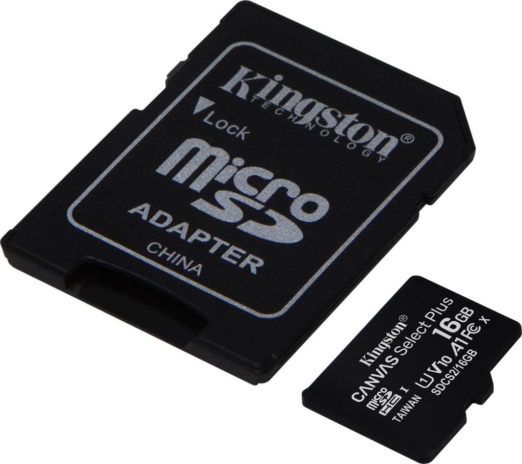 Karta Kingston MicroSDHC Canvas Select Plus 16GBx2 + adapter (SDCS2/16GB-2P1A) 1