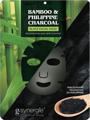 G-Synergie Black Facial Mask maseczka do twarzy w płachcie Bambus & Filipiński Węgiel Drzewny 25ml 1