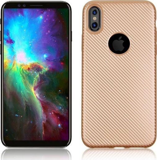 Carbon Fiber iPhone X złoty/gold 1