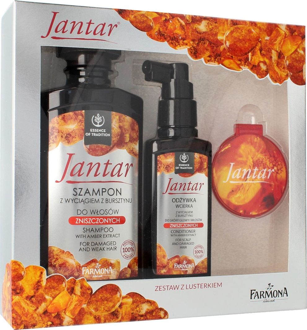  Farmona Farmona Zestaw prezentowy Jantar (szampon 330ml+odżywka-wcierka 100ml+lusterko) 1