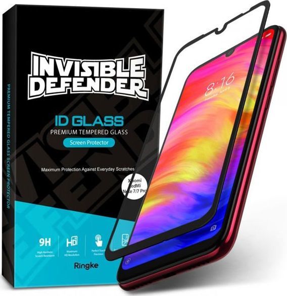 Ringke SZKŁO HARTOWANE RINGKE ID GLASS CASE FRIENDLY XIAOMI REDMI NOTE 7 BLACK 1