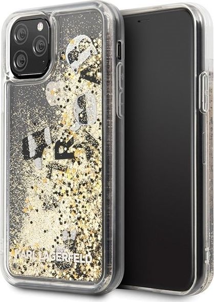 Karl Lagerfeld Karl Lagerfeld KLHCN58ROGO iPhone 11 Pro czarno-złoty/black & gold hard case Glitter 1