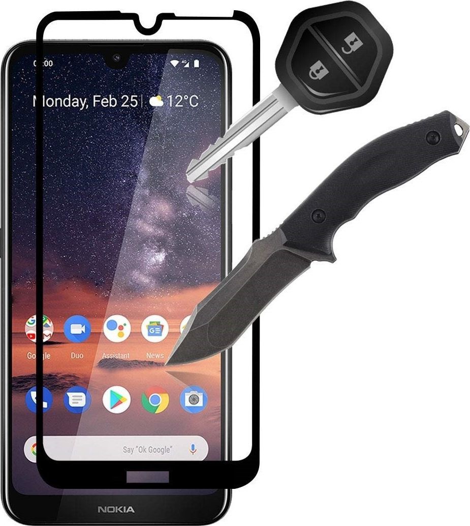 Szkło hartowane 5D NOKIA 3.2 czarne Full Glue uniwersalny 1