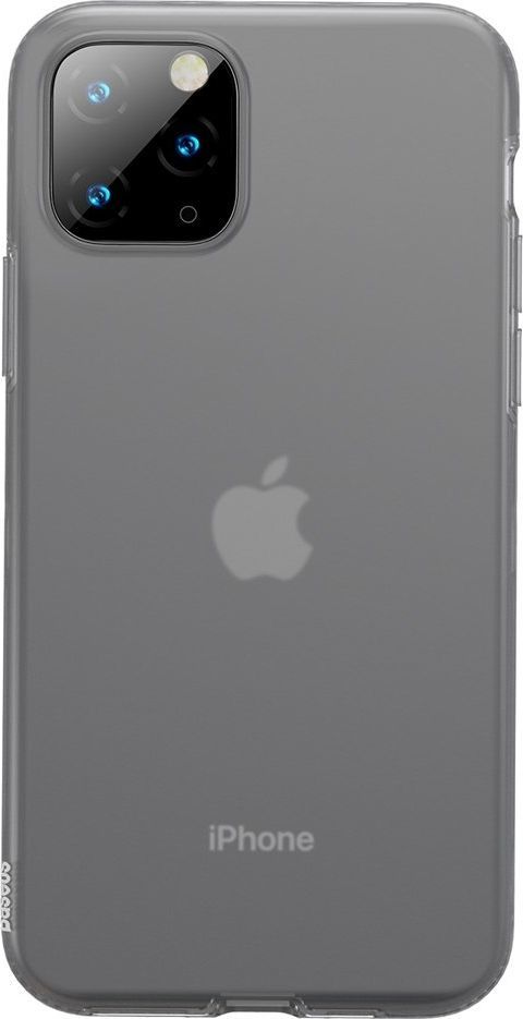 Baseus Baseus Jelly matowo przezroczyste żelowe etui pokrowiec iPhone 11 Pro Max czarny (WIAPIPH65S-GD01) uniwersalny 1