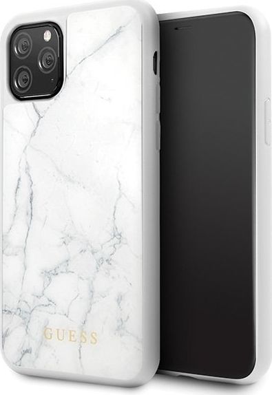Guess Guess GUHCN58HYMAWH iPhone 11 Pro biały/white Marble uniwersalny 1