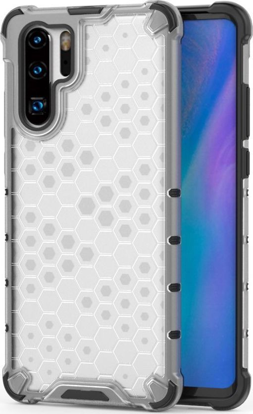 Hurtel Honeycomb etui pancerny pokrowiec z żelową ramką Huawei P30 Pro przezroczysty uniwersalny 1