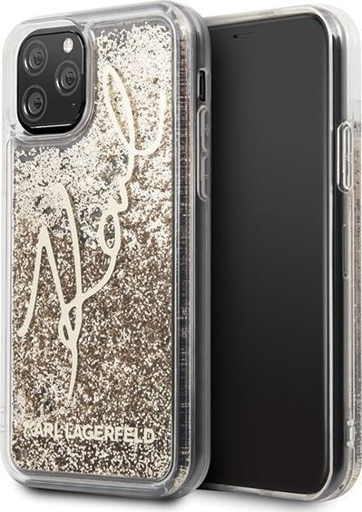 Karl Lagerfeld Karl Lagerfeld KLHCN58TRKSGO iPhone 11 Pro złoty/gold Glitter Signature uniwersalny 1