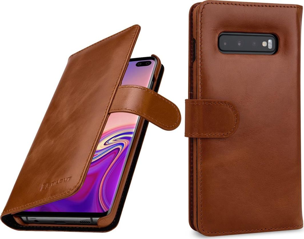 Stilgut Etui skórzane StilGut do Samsung Galaxy S10 Plus - Talis (brązowe) 1