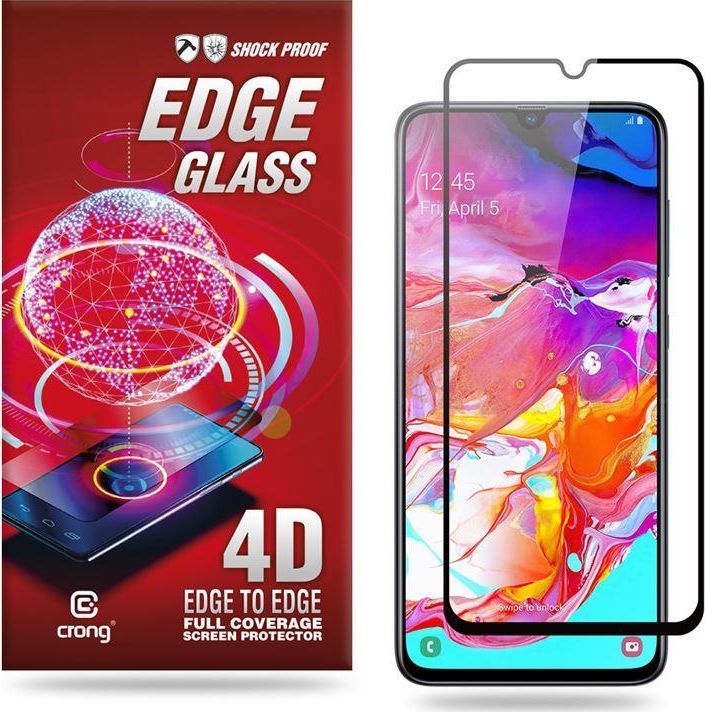 Crong Crong Edge Glass Szkło full glue na ekran Samsung Galaxy A70 1