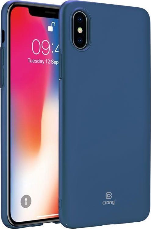 Crong Smooth Skin etui iPhone Xs / X (niebieski) 1