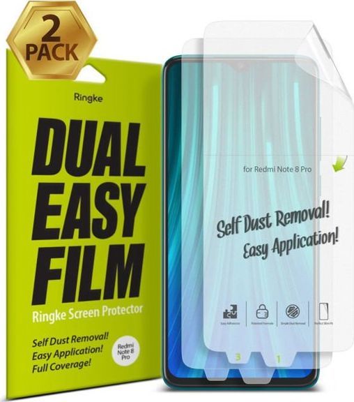 Ringke Ringke Dual Easy Matte Film 2x łatwa w przyklejeniu matowa folia Paper-like Xiaomi Redmi Note 8 Pro uniwersalny 1