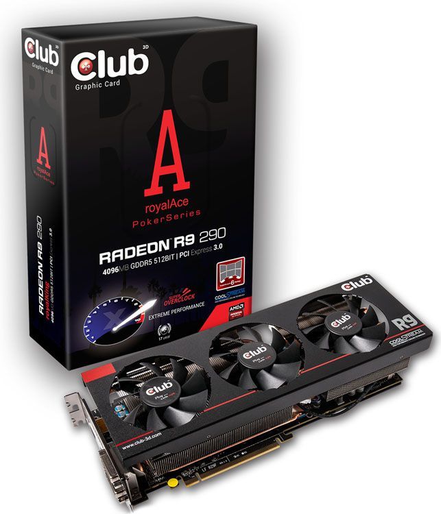 Karta graficzna Club 3D Radeon R9 290 royalAce 4GB DDR5 (512-bit) 2xDVI-D, HDMI, DisplayPort (CGAX-R9298SO) 1